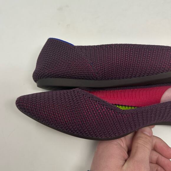 Rothy’s Retired Berry Lattice Stitch Point Flats Size 9.5 Casual Shoes Work - Picture 9 of 13